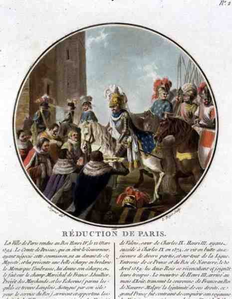 Capture of Paris i 1594, gravert av Louis Roger av Antoine Louis Francois (after) Sergent Marceau