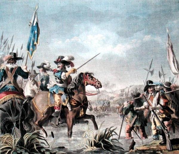 Victory of Staffarda (1690), gravert av Jean Baptiste Morret (fl.1790-1820) av Antoine Louis Francois (after) Sergent Marceau