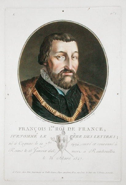 Francois I (1494-1547) konge av Frankrike av Antoine Louis Francois Sergent Marceau