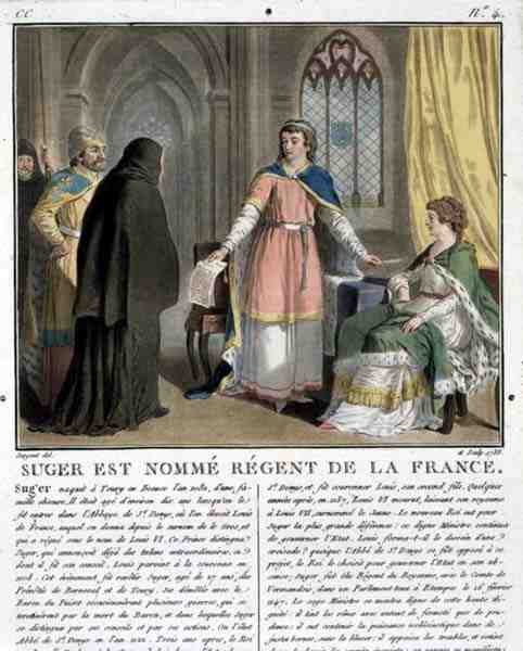 Abbed Suger (1082-1152) er navngitt som regent av Frankrike, 1788 av Antoine Louis Francois Sergent Marceau