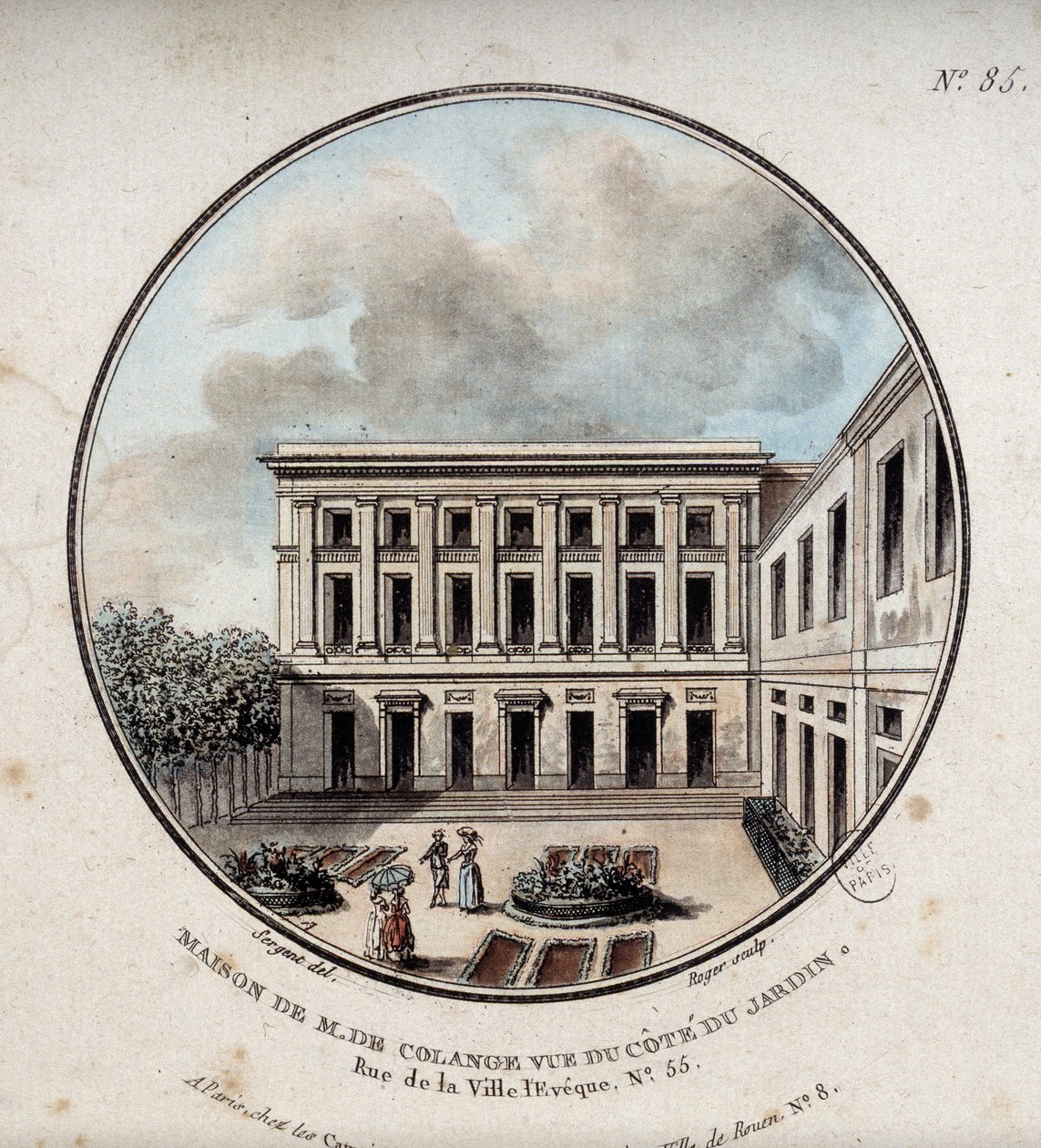 Maison de M. de Colange, utsikt fra hagen (rue Ville-l