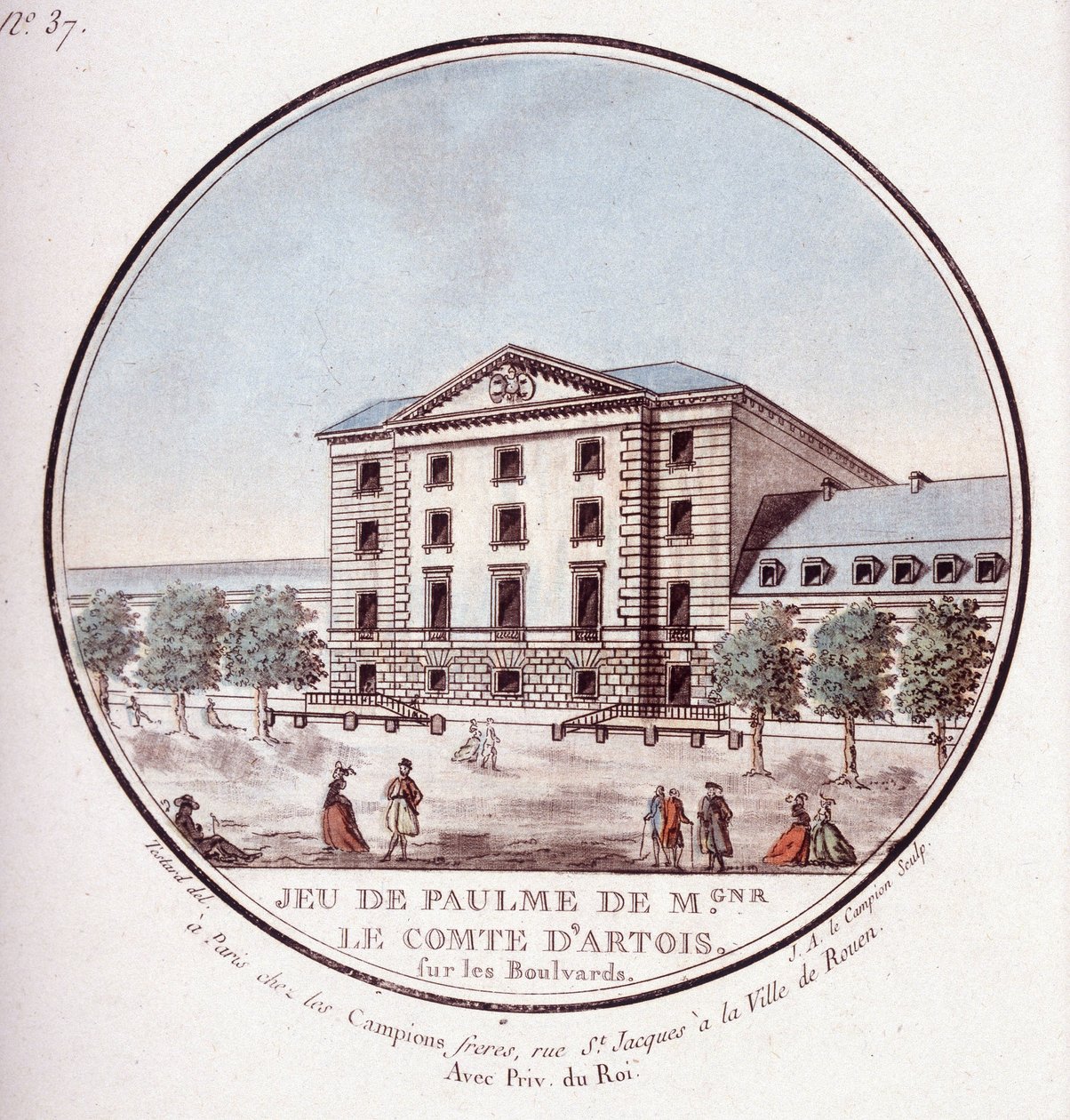 Palmespill av Artois konto på boulevardene. I prittoresque utsikt over hovedbygningene i Paris av sersjant av Antoine Louis Francois Sergent Marceau