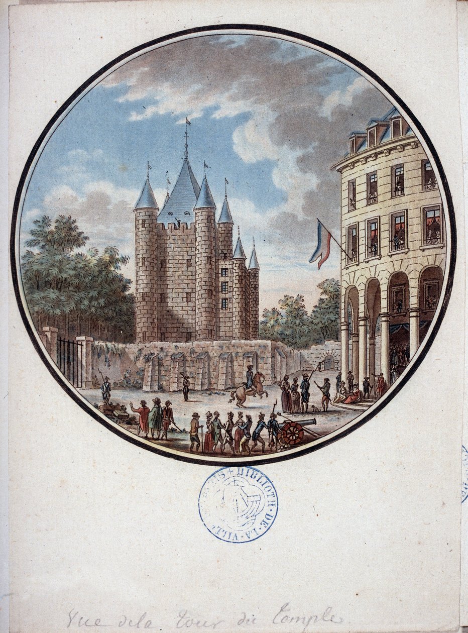 Paris, utsikt over tempeltårnet - i "" Pittoresk utsikt over hovedbygningene i Paris"" av sersjant av Antoine Louis Francois Sergent Marceau