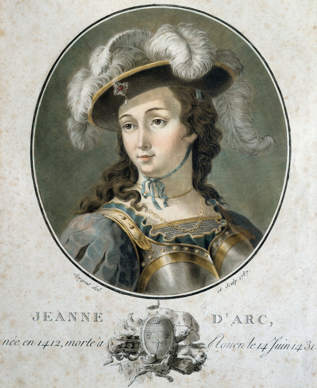Portrett av Jeanne d'Arc (1412-1431), av Sergent av Antoine Louis Francois Sergent Marceau