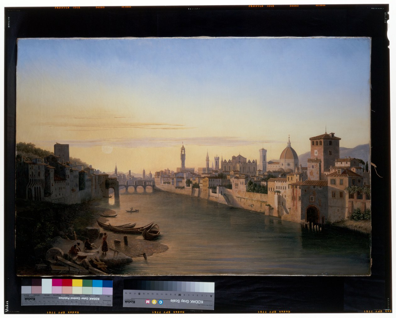Firenze, utsikt over elven Arno av Antoine Marie Perrot