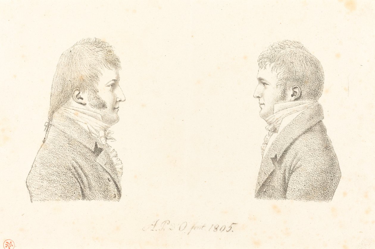 Selvportrett og kunstnerens bror av Antoine Marie Philippe Louis d