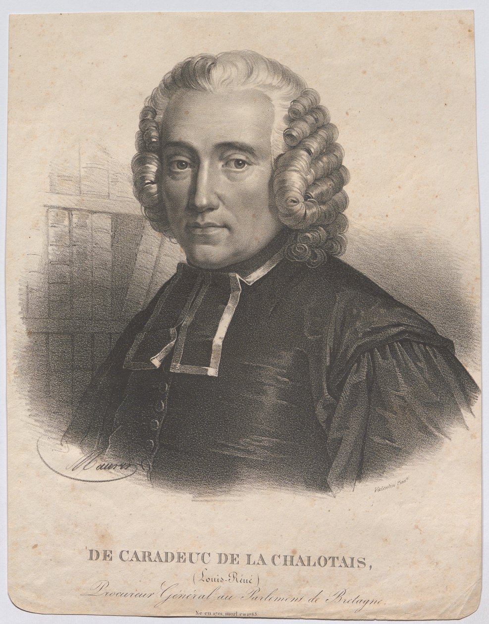De Caradeuc de La Chalotais, Louis-René; generalprokurør ved Bretagnes parlament. Født i 1701, død i 1785 av Antoine Maurin