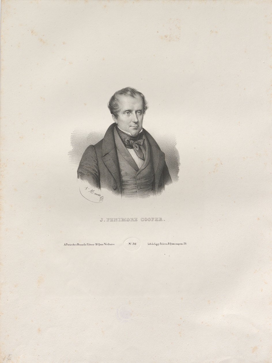 Portrett av forfatteren James Fenimore Cooper 1789-1851, ca. 1840. av Antoine Maurin