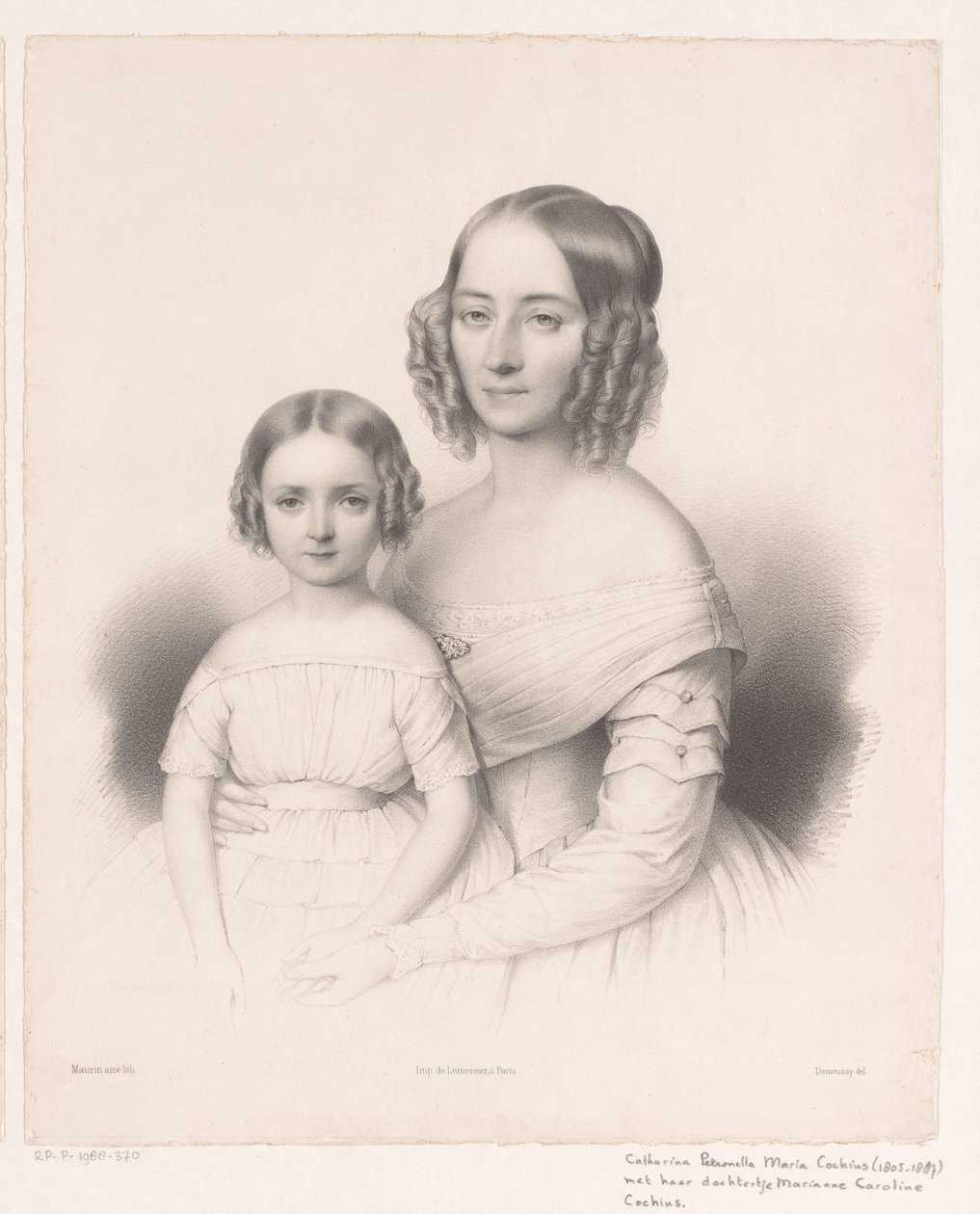 Portrett av Catharina Petronella Maria Cochius med datteren av Antoine Maurin