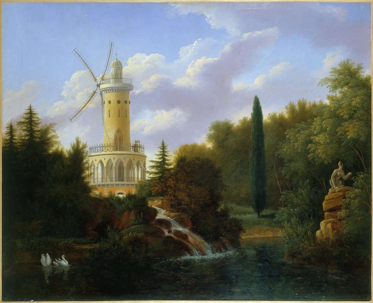 Vindmølle ved Folie-Beaujon i Paris, 1827 av Antoine Patrice Guyot