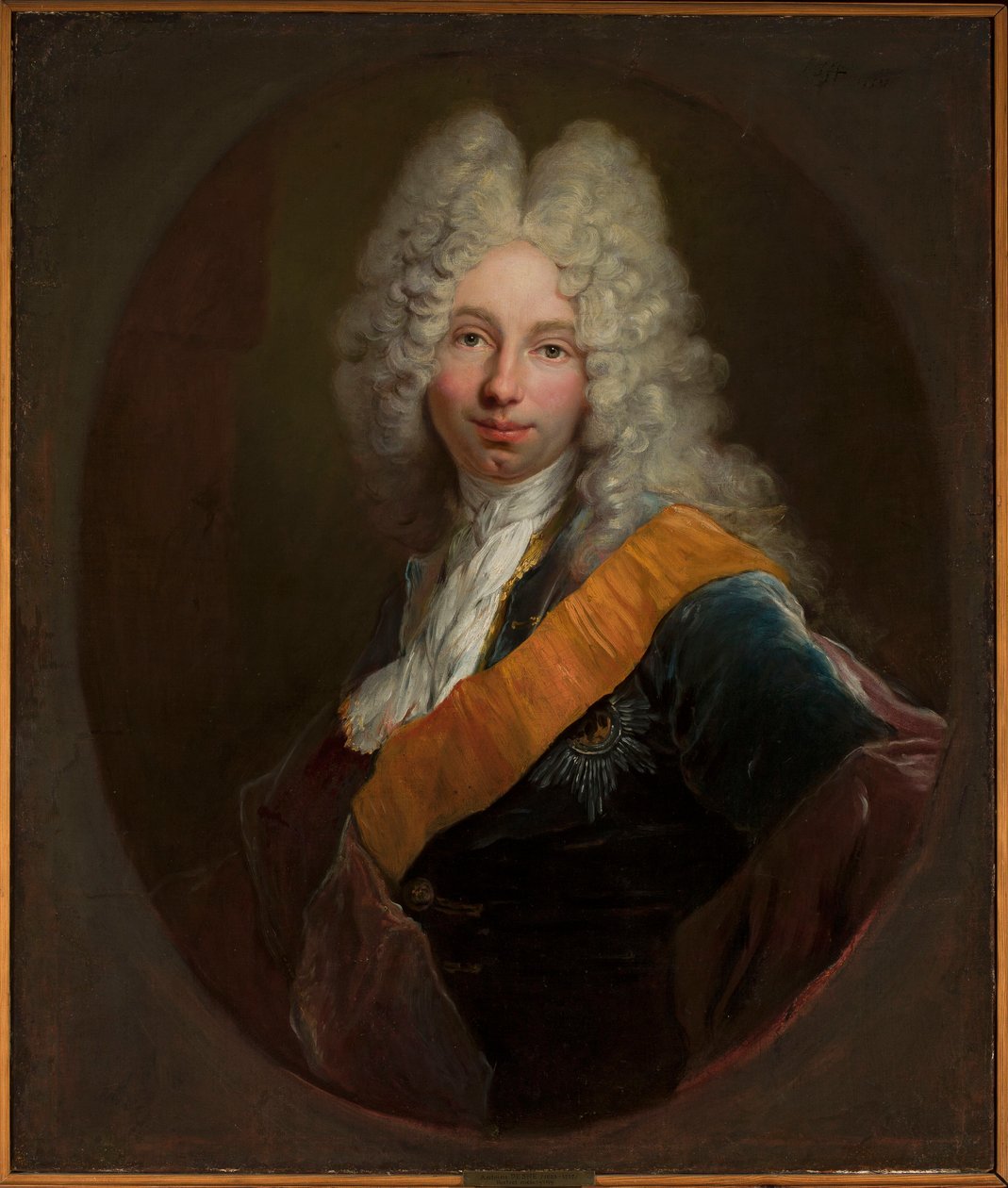 Friedrich Wilhelm Kettler (1692-1711) (Portrett av en mann med parykk og Den sorte ørns orden) av Antoine Pesne