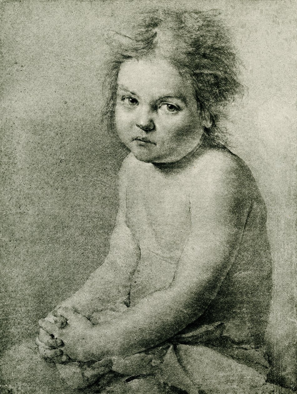 Naturstudie for en naken og sittende jente av Antoine Pesne