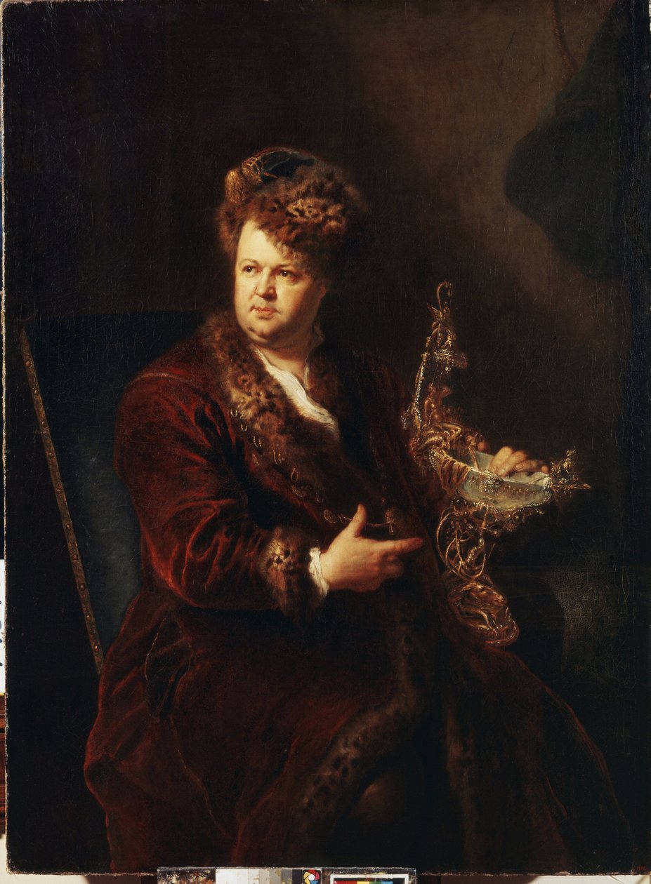 Portrett av gullsmeden Johann Melchior Dinglinger (1664-1731). Maleri av Antoine Pesne (1683-1757), ca. 1721. Tysk kunst, barokkstil. Eremitagemuseet St. Petersburg. av Antoine Pesne