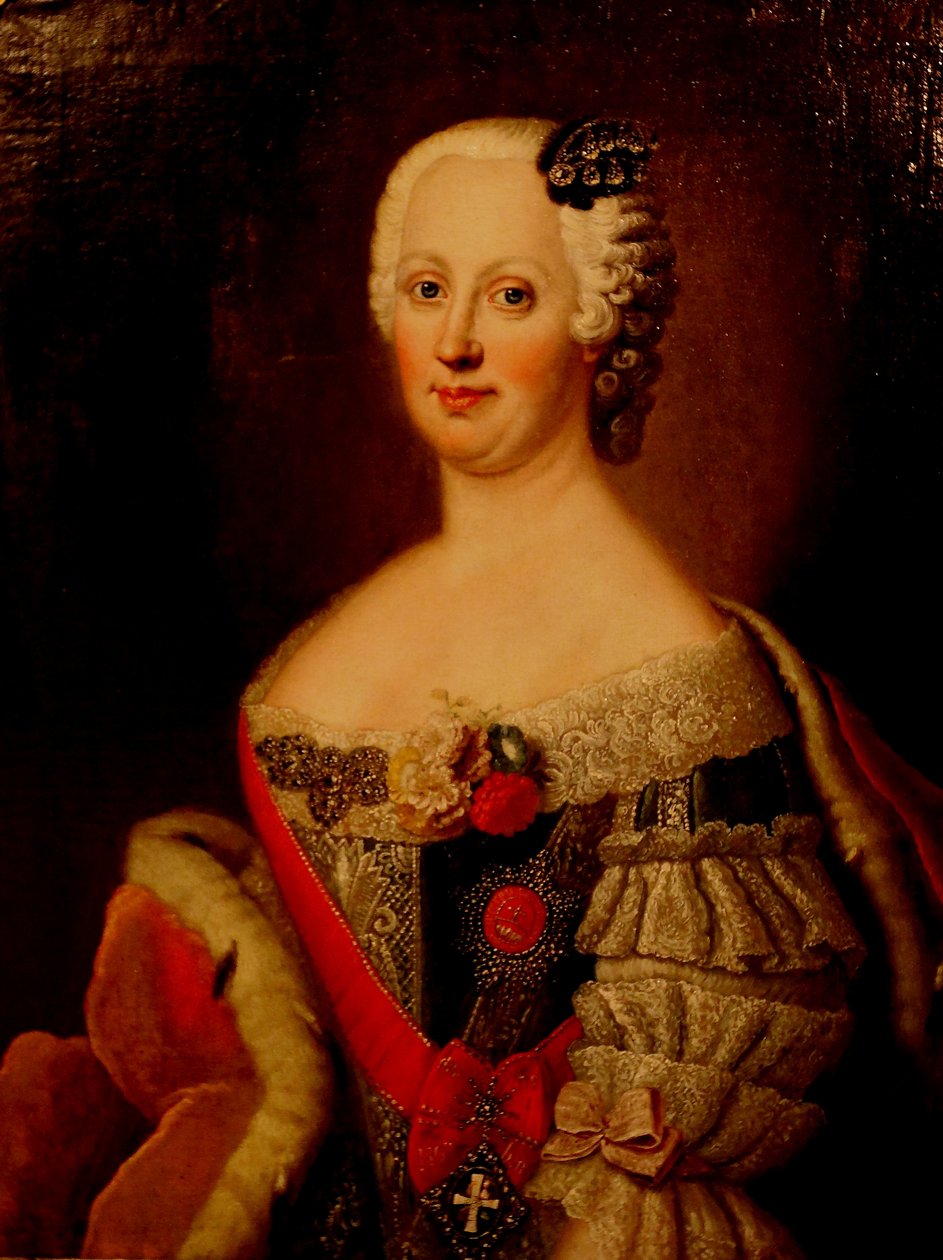 Portrett av Johanna-Elizabeth, kurfyrste av Anhalt-Zerbst 1712-1760, mor til Katarina II, 1740-tallet av Antoine Pesne