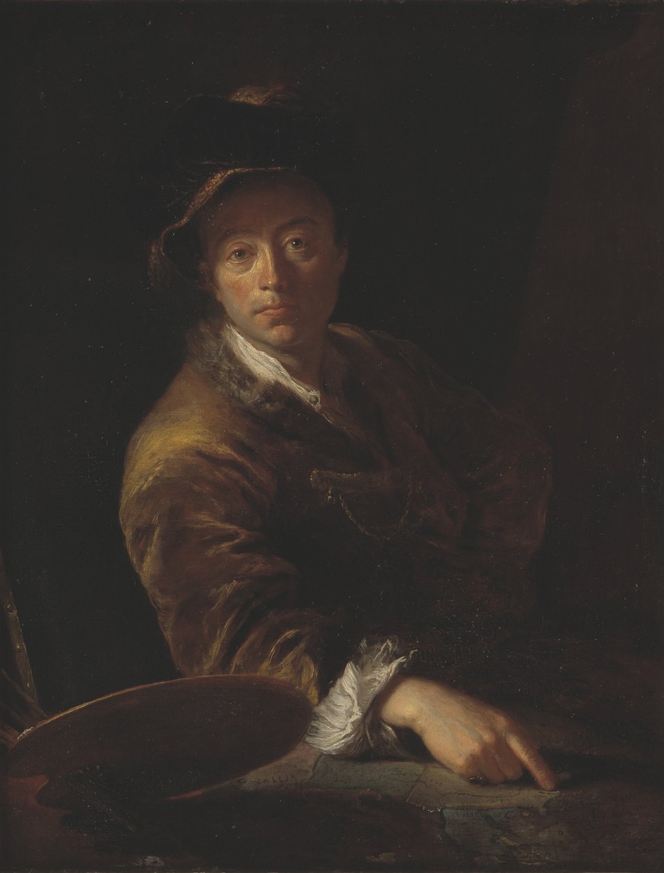 Portrett av en maler (antagelig C. L. Agricola, 1667-1719) av Antoine Pesne