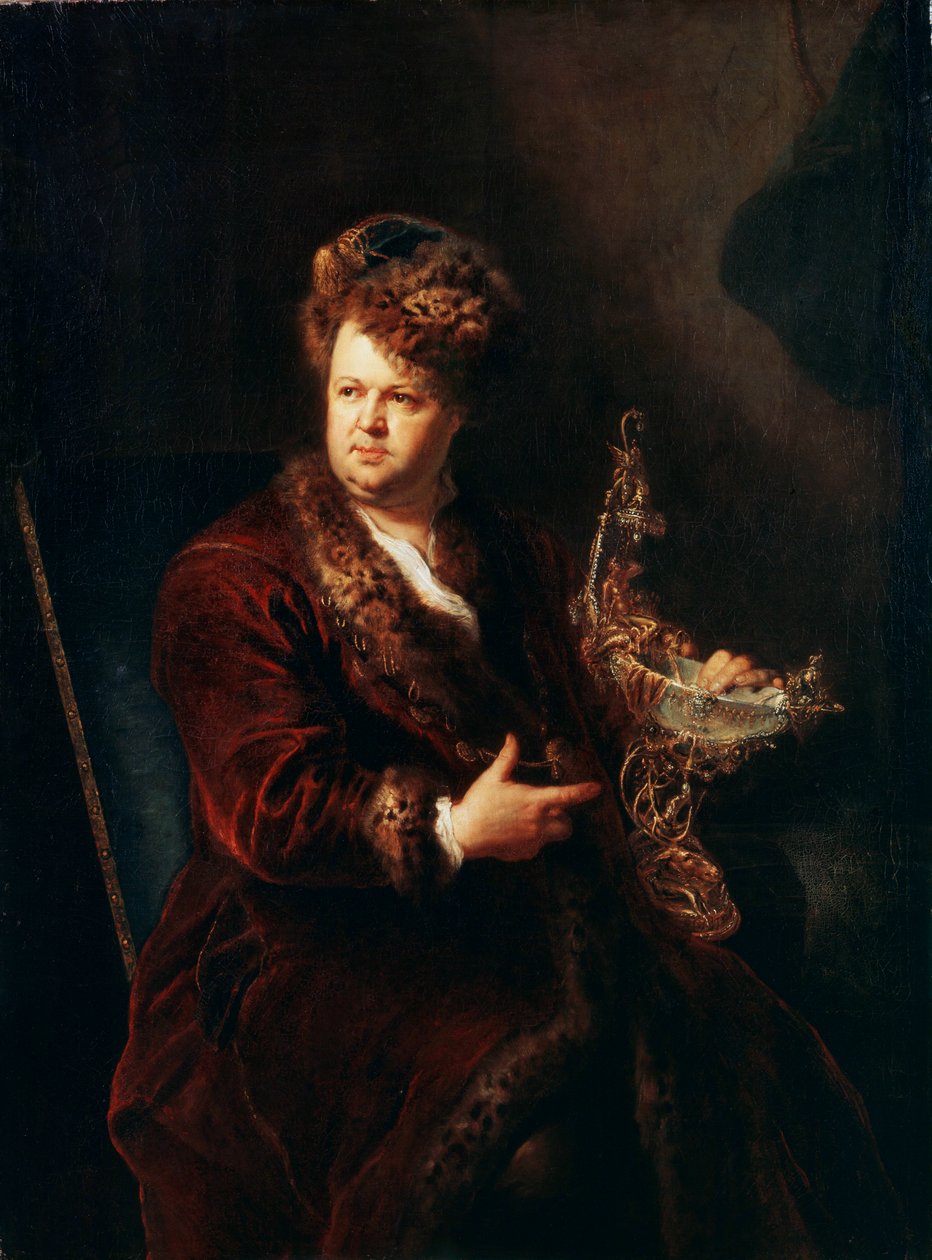 Portrett av gullsmeden Johann Melchior Dinglinger, c1721 av Antoine Pesne
