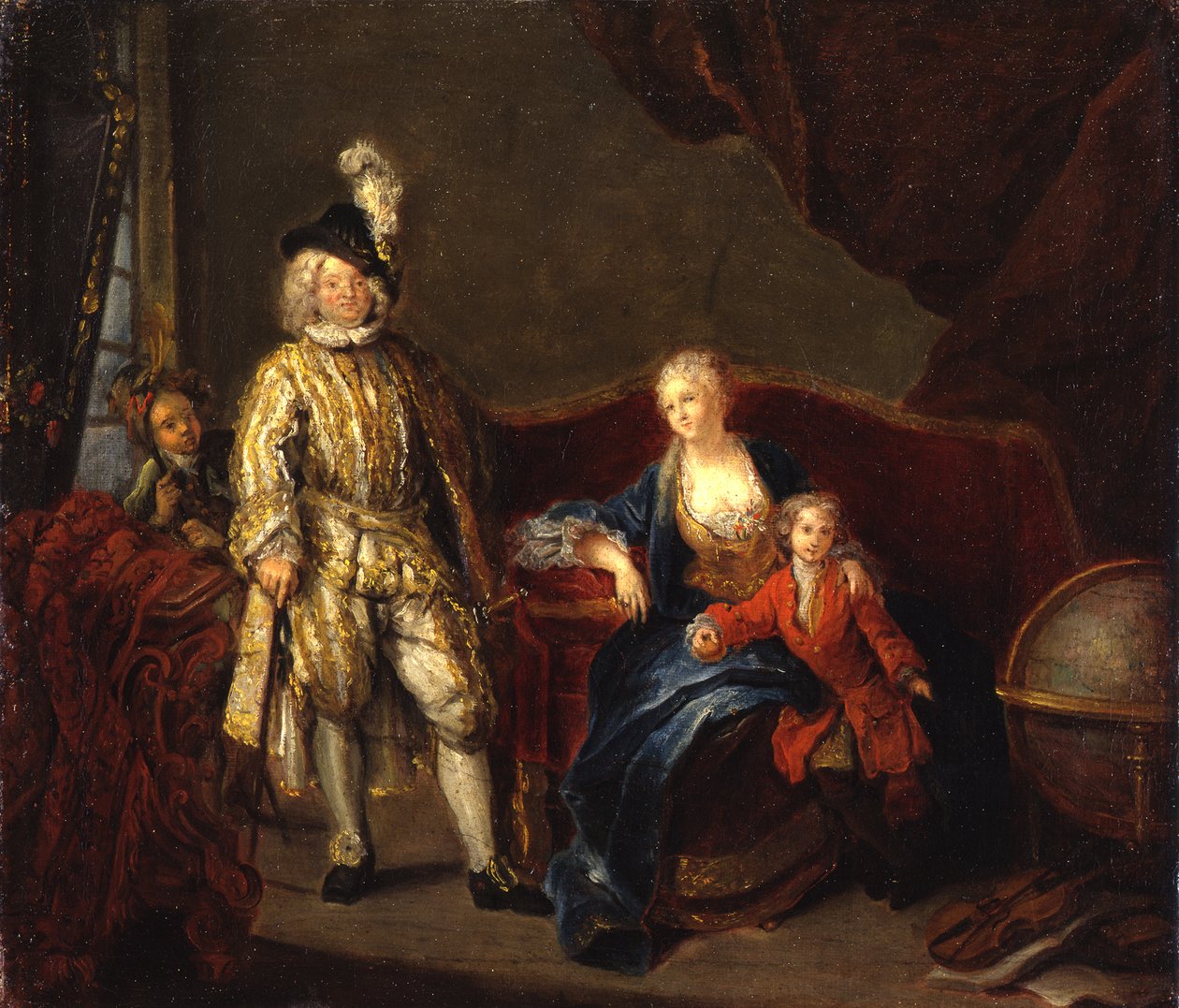 Kapteinen for sveitsergarden von Erlach med sin familie av Antoine Pesne
