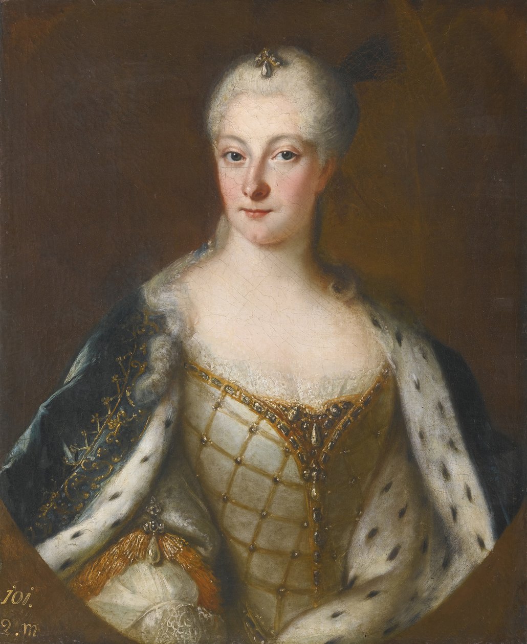 Portrett av Henriette Maria av Brandenburg-Schwedt 1702-1782 av Antoine Pesne School