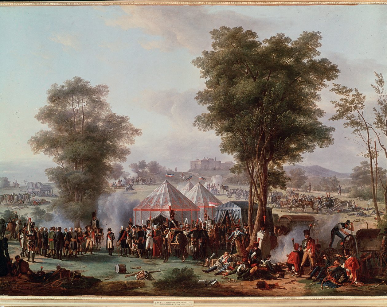 Bivuakk av keiser Napoleon I, nær slottet Ebersberg i Østerrike 4/05/1809 (maleri av Antoine Pierre Mongin