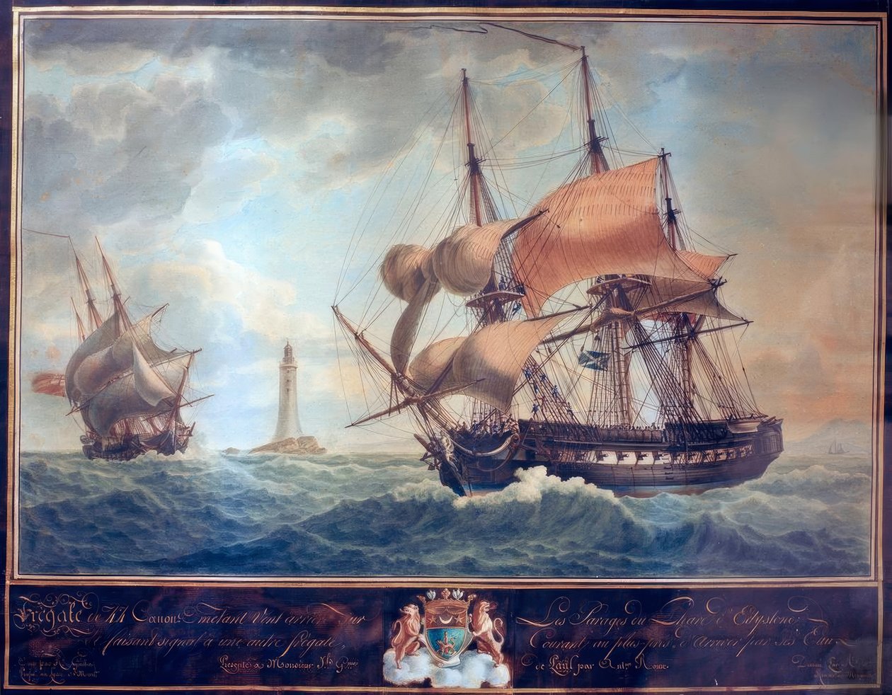 Encounter of Engl. Krigsskip / A.Roux av Antoine Roux