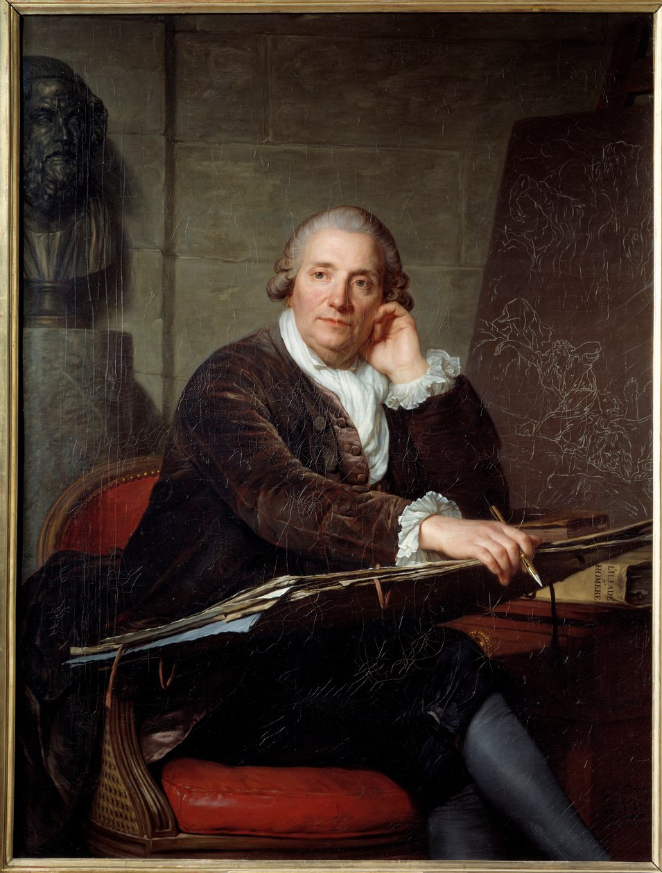 Portrett av maleren Gabriel Francois Doyen (1726-1806) Maleri av Antoine Vestier (1740-1824) 1786 Søn. 1,3x0,96 m av Antoine Vestier