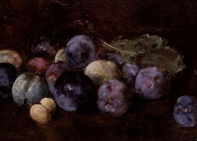 Et stilleben av plommer, 1874 av Antoine Vollon