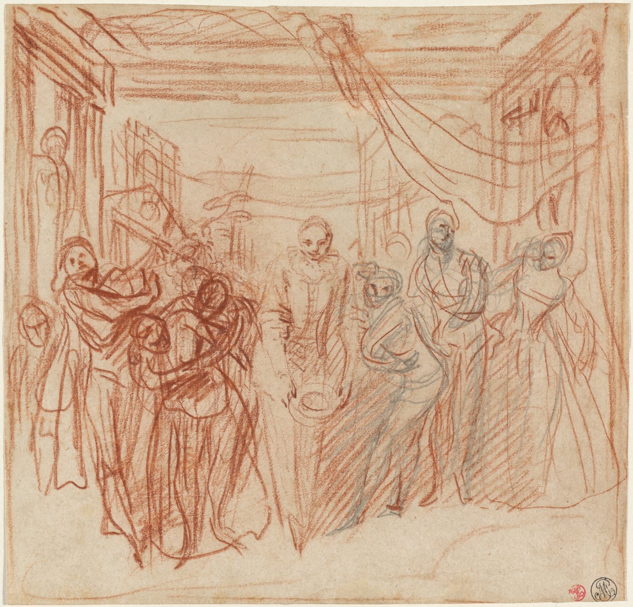 Italienske komikere som bukker seg av Antoine Watteau