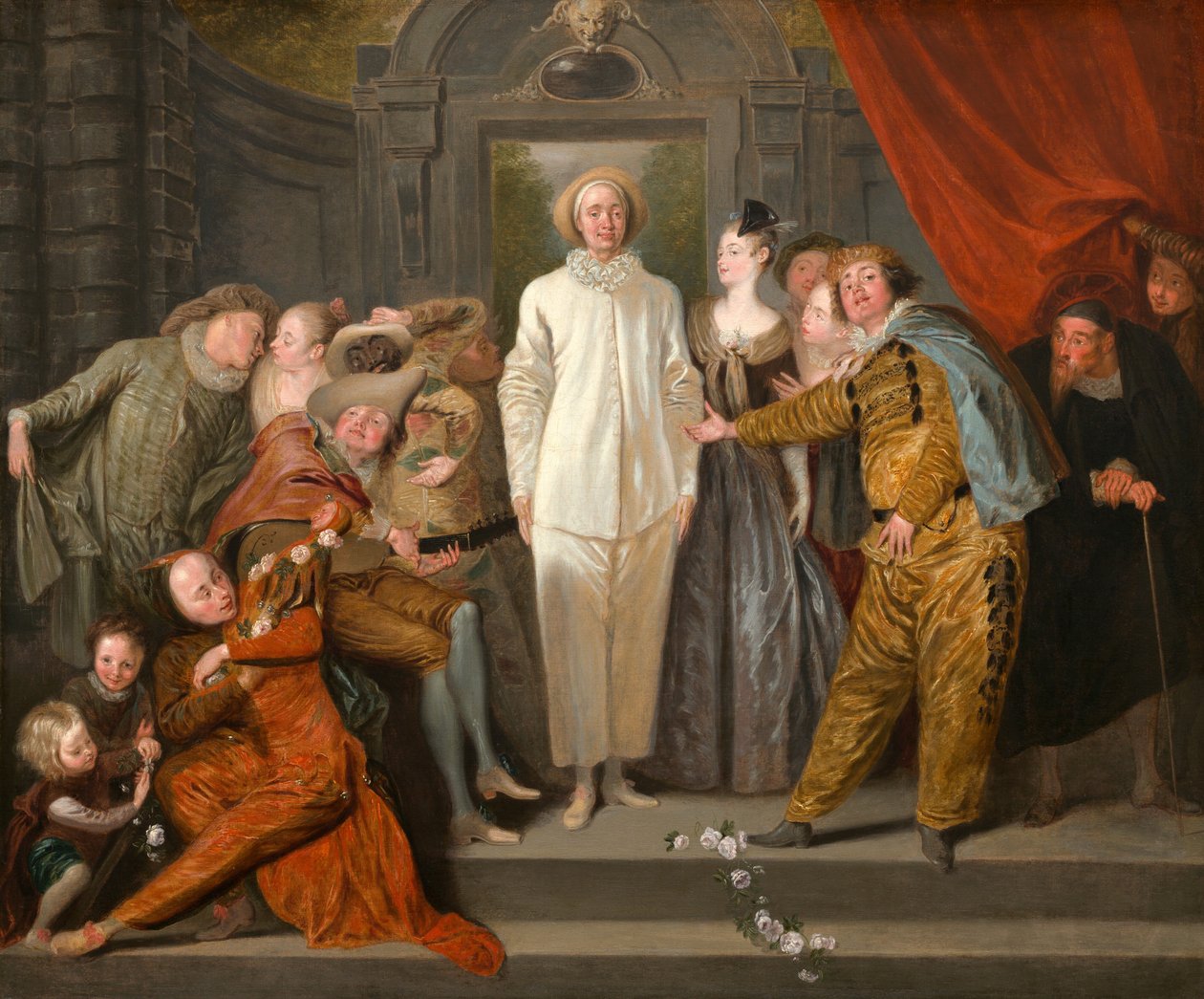 De italienske komikerne av Antoine Watteau