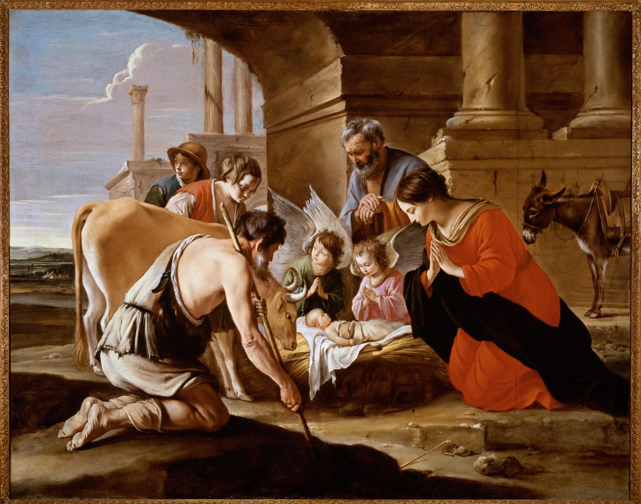 Gjeternes tilbedelse (maleri på lerret) av Antoine and Louis & Mathieu (1607-77) Le Nain