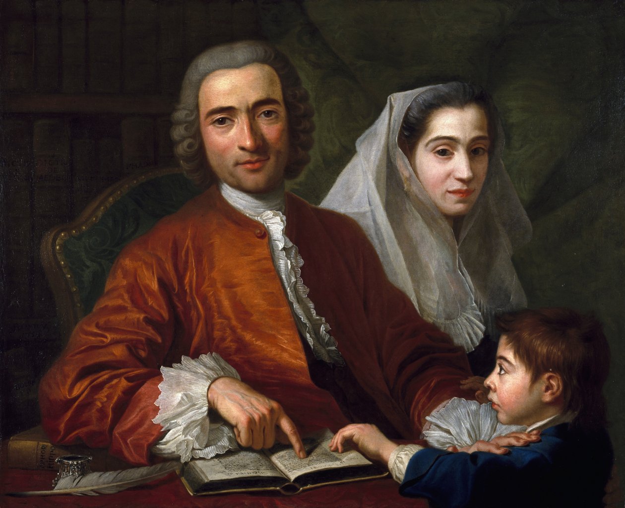 Dr. Salvatore Bernard med sin kone og sønn, 1759 av Antoine de Favray