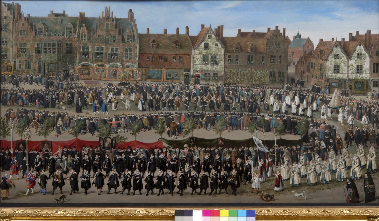 Prosesjon av Sablon-jentene i Brussel, ca. 1635 av Antoine or Anthonis Sallaert