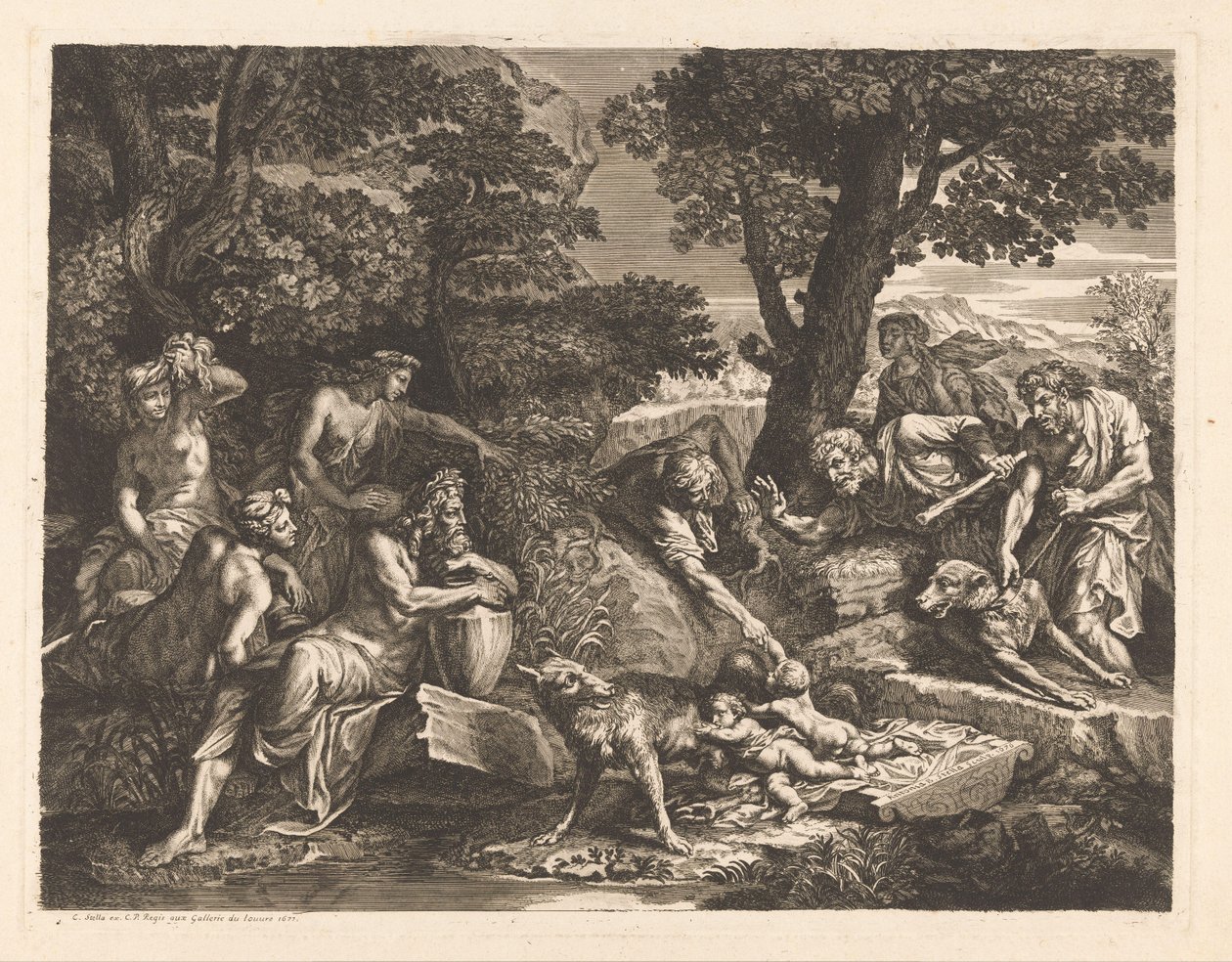 Romulus og Remus funnet av gjetere av Antoinette Bouzonnet