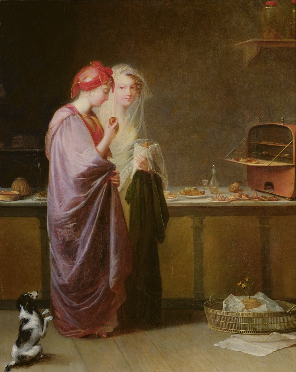 To fine damer, ca. 1810-40 av Antoinette Cecile Hortense Lescot Haudebourt