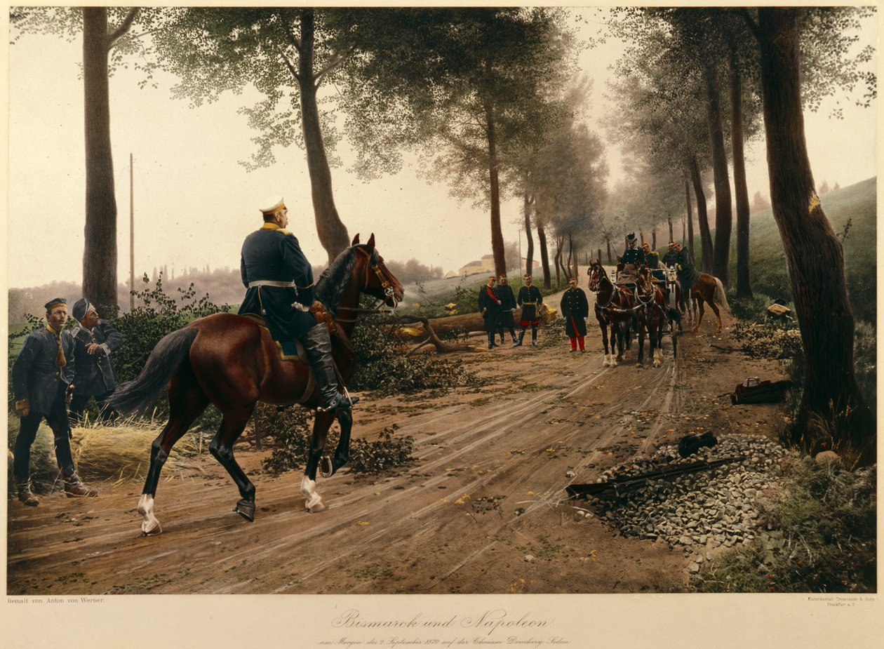 Bismarck og Napoleon møtes ved Chaussee von Donchery 2. september 1870 av Anton Alexander von Werner
