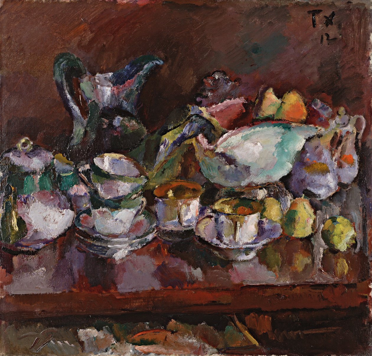Stilleben med kaffekopper av Anton Faistauer