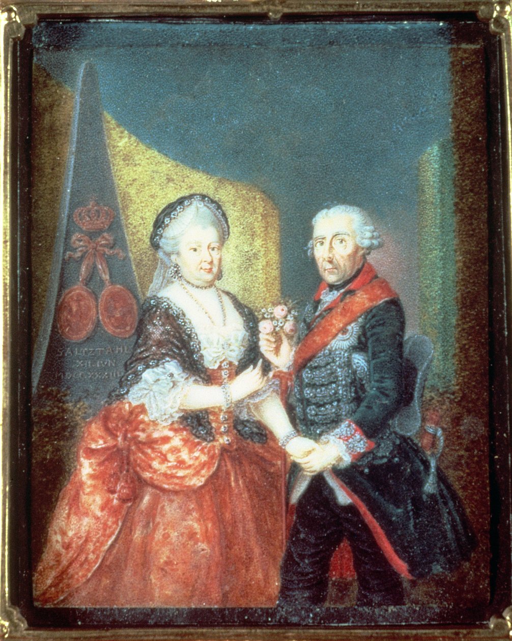 Kong Frederick II og hans kone, Elizabeth Christine, 1758 av Anton Friedrich Konig
