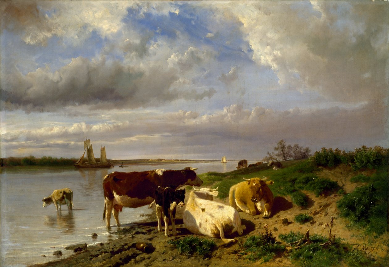 Landskap med storfe, av Anton Mauve