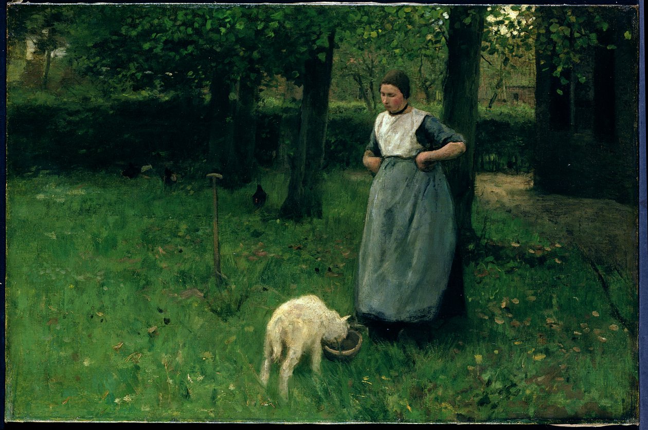 Larener kvinne med en geit, ca. 1885 av Anton Mauve
