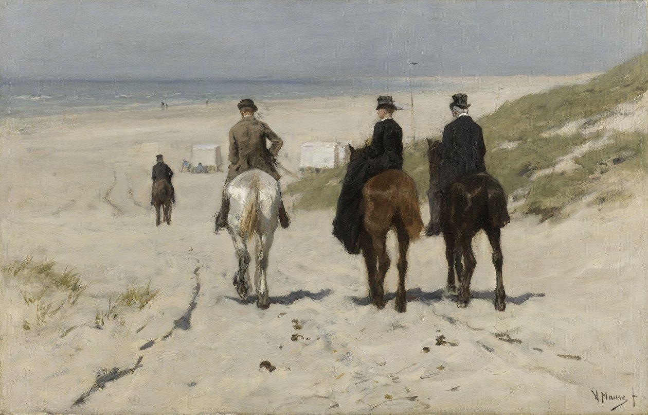 Morgentur på stranden av Anton Mauve