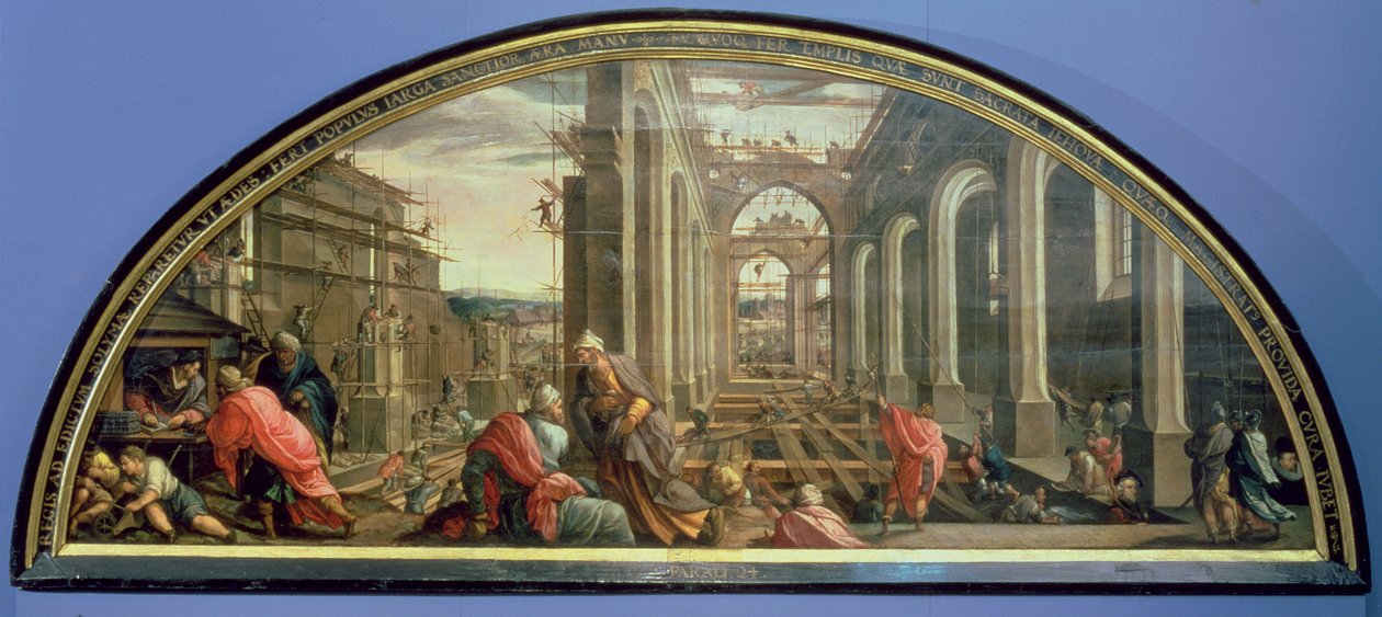 Gjenoppbygging av tempelet av kong Joash, 1602 av Anton Moller