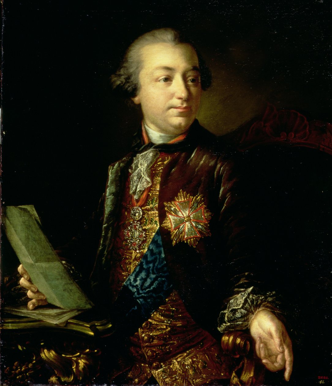 Portrett av Ivan Ivanovich Shuvalov (1727–97) President for Kunstakademiet av Anton Pavlovich Losenko