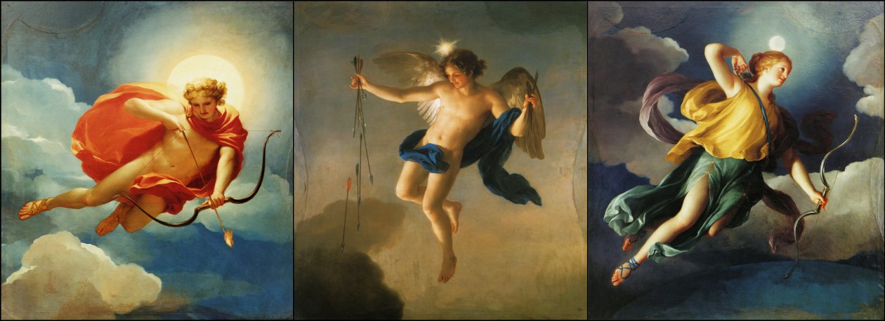 Personifisering av de tre delene av dagen i gresk mytologi av Anton Raphael Mengs