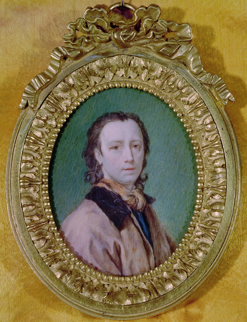 Selvportrett i en medaljong (miniatyr) av Anton Raphael Mengs