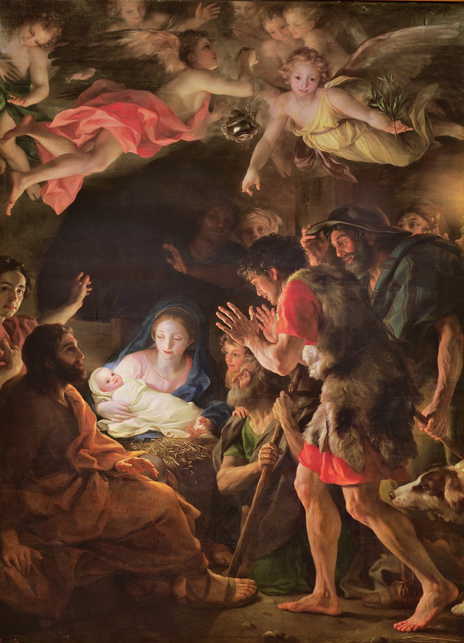 The Adoration of the Shepherds, ca. 1770 (olje på tre) av Anton Raphael Mengs
