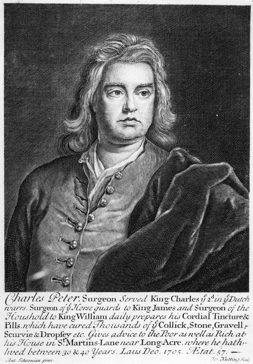 Charles Peter, gravert av Joseph Nutting, 1705 av Anton Schoonjans