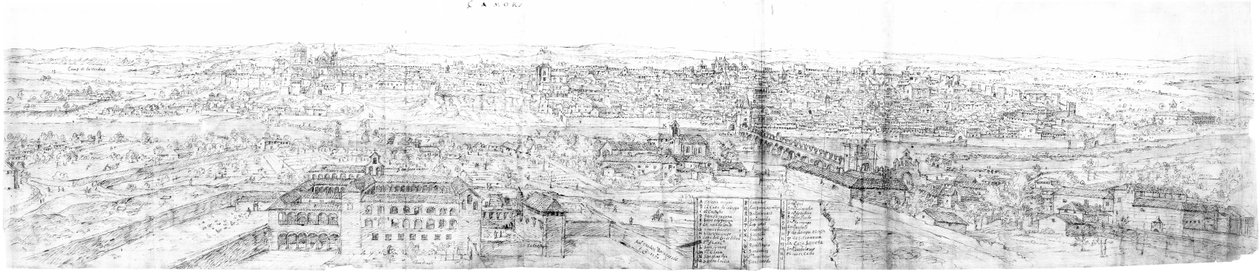 Utsikt over Zamora (Spania) av Anton van den Wyngaerde