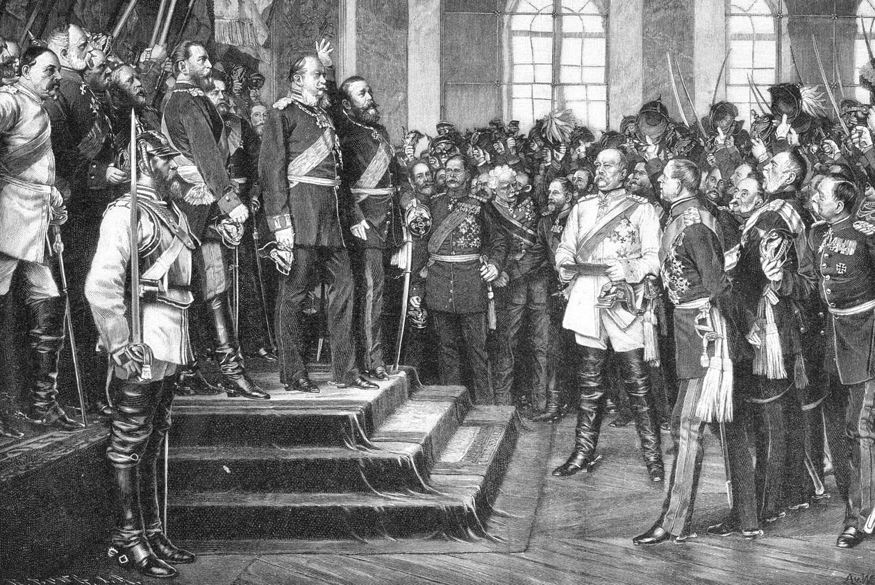 Uttalelse av det tyske keiserriket 1871 i Versailles av Anton Alexander von Werner