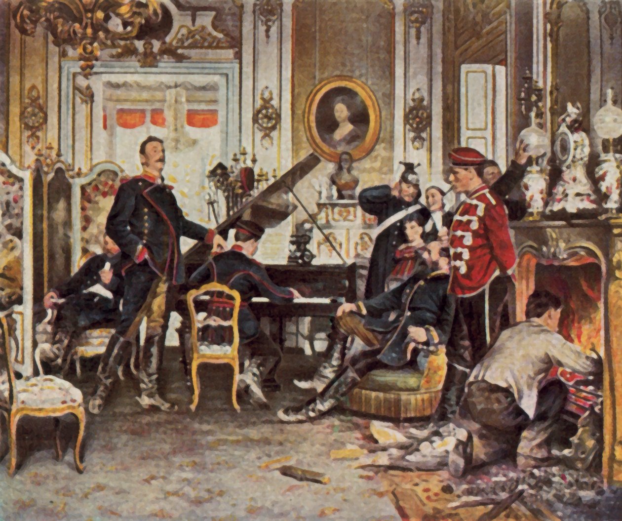 I oppstillingsområdet utenfor Paris av Anton Alexander von (after) Werner