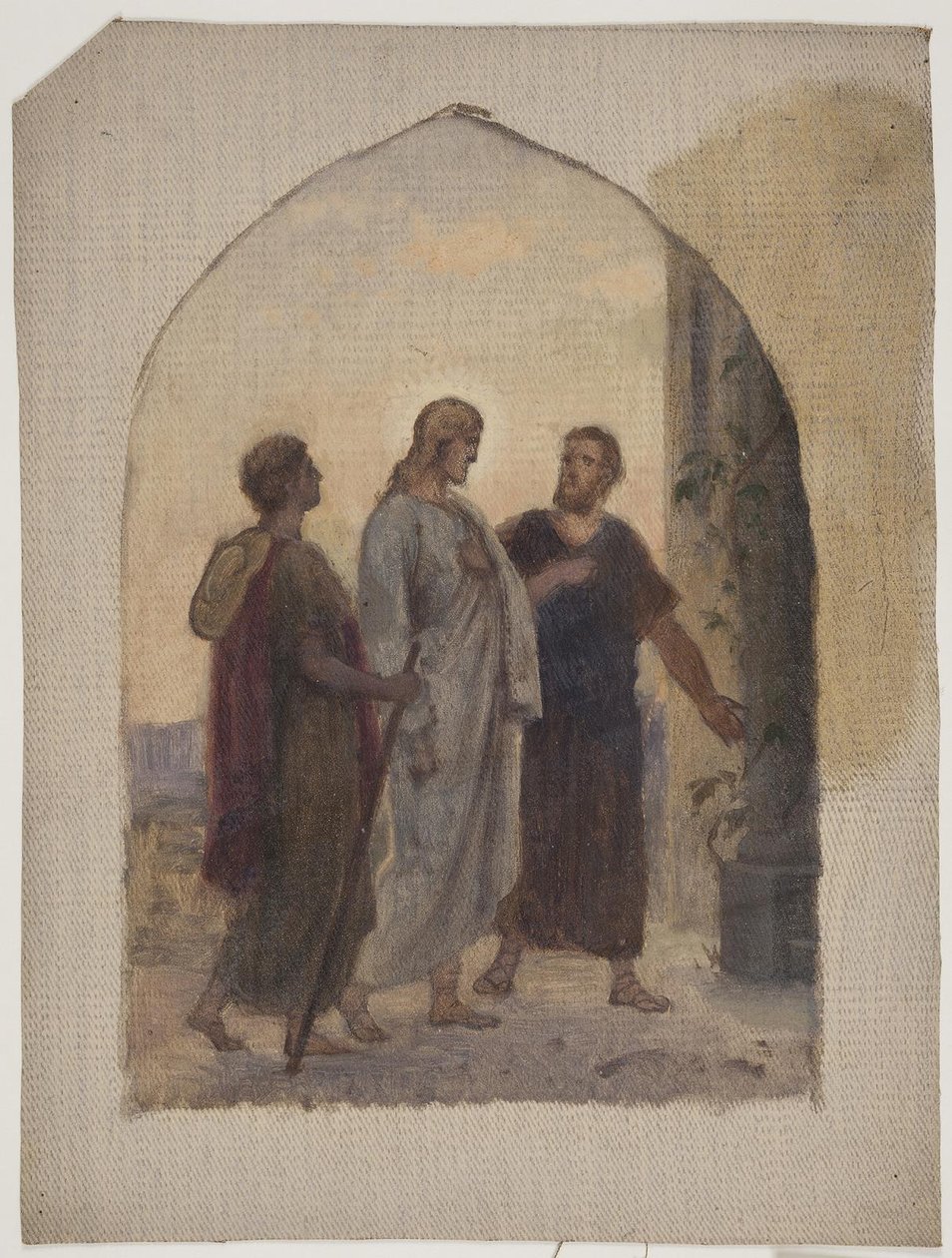 Oljeskisse for Walk to Emmaus av Anton Dorph