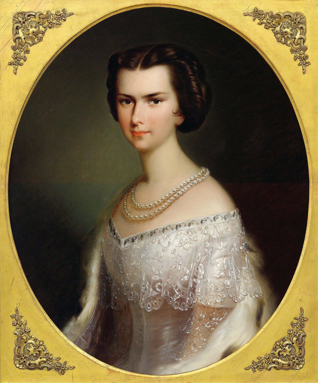 Portrett av keiserinne Elisabeth av Østerrike. av Anton Einsle